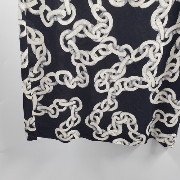 Diane Von Furstenberg RURI Chain Print Dress Silk Quarter Sleeves Cocktail Dress - Picture 5 of 10